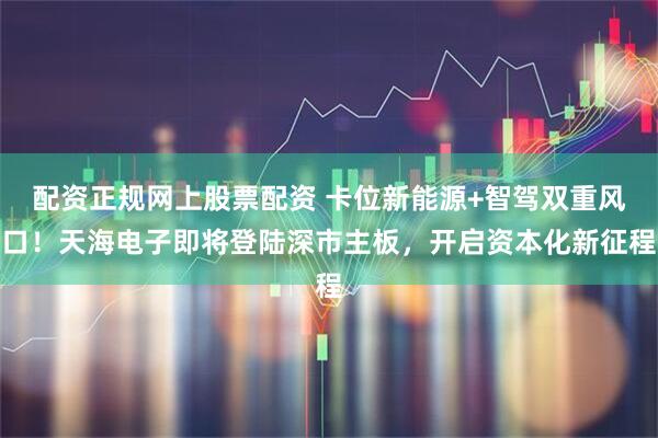 配资正规网上股票配资 卡位新能源+智驾双重风口！天海电子即将登陆深市主板，开启资本化新征程