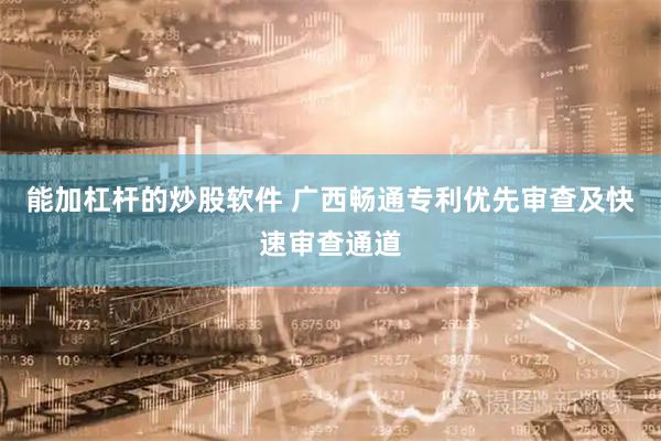 能加杠杆的炒股软件 广西畅通专利优先审查及快速审查通道
